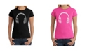 LA Pop Art Women's Word Art T-Shirt - Language Headphones